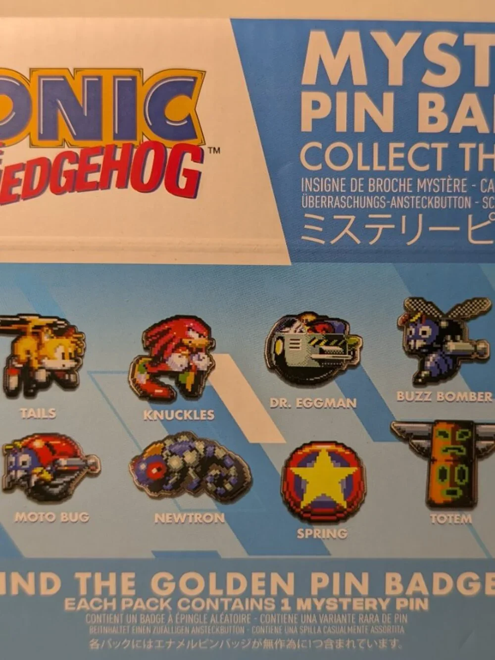 Sonic The Hedgehog Mystery Pin Badges Series Display Case Of 12 Boxes